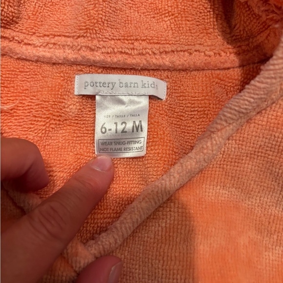Pottery Barn Kids Cozy coral Hooded Towel terry cloth baby robe cute sweet - Picture 2 of 7